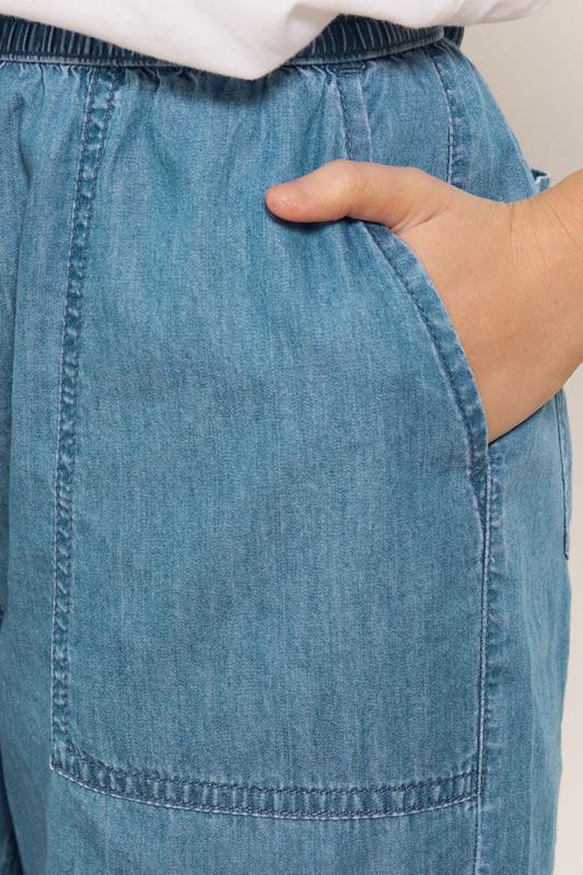 M&Co Blue Midwash Lightweight Cotton Denim Joggers | M&Co 4