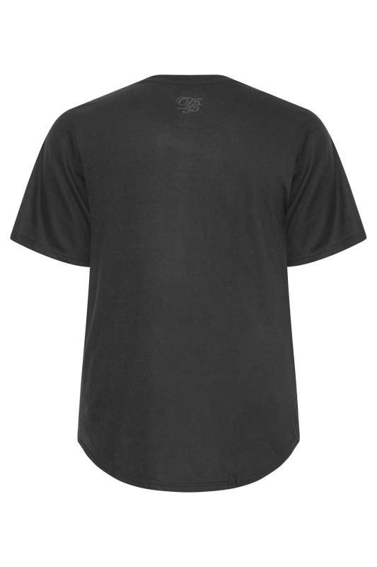 D555 Big & Tall Charcoal Grey 'Couture' Slogan Colour Block T-Shirt 3