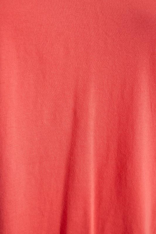 Curve Coral Pink Lace Detail Bubble Hem T-Shirt 5