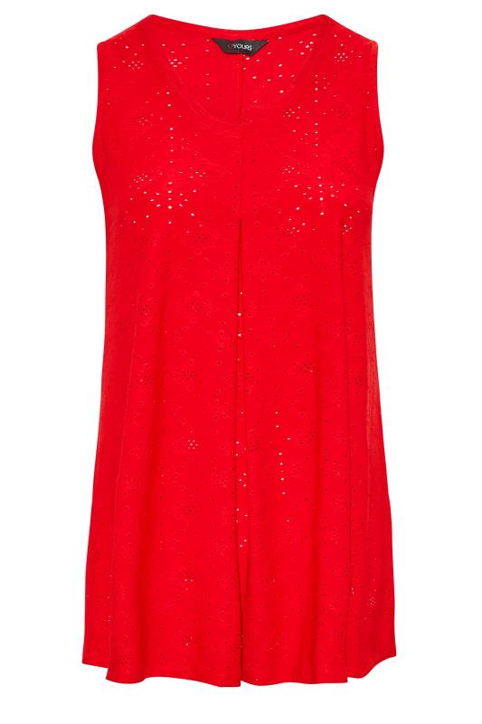 Curve Red Broderie Anglaise Swing Vest Top 6
