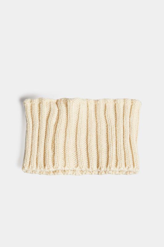 Cream Ribbed Knitted Headband | Yours Clothing 2
