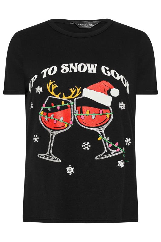 Petite Black 'Up To Snow Good' Christmas T-Shirt | PixieGirl 6