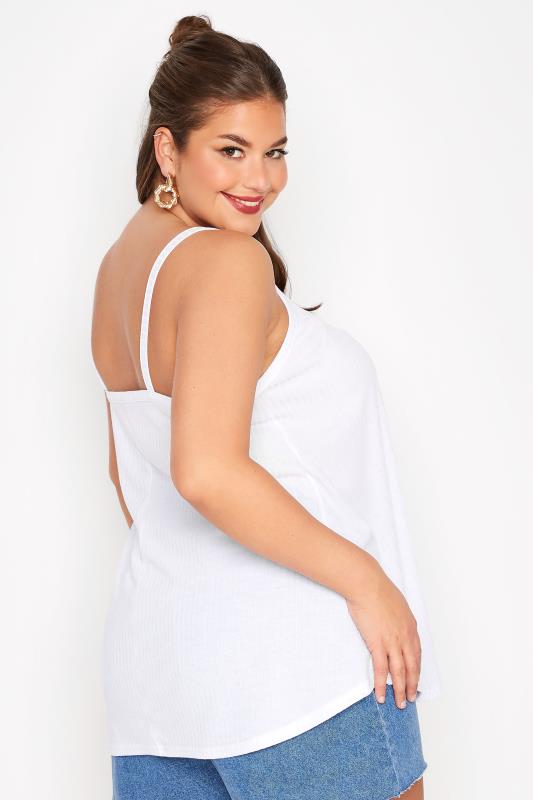 LIMITED COLLECTION Curve White Rib Swing Cami Top 3