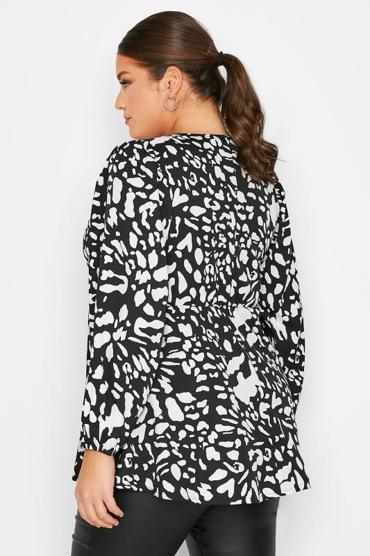 LIMITED COLLECTION Plus Size Black & White Animal Print Lace Blouse | Yours Clothing 3