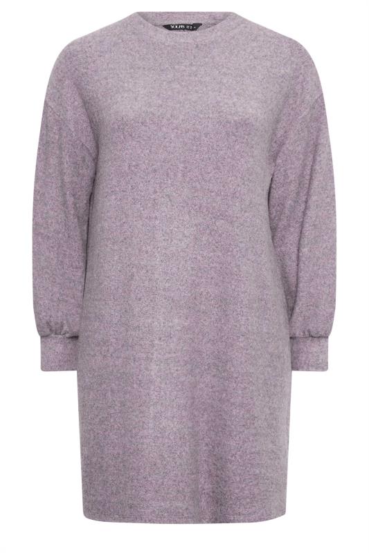 YOURS Plus Size Purple Soft Touch Knitted Jumper Dress | Yours Clothing 5