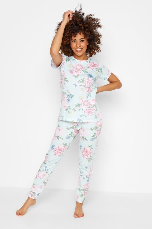 Petite Blue Floral Print Pyjama Set 1
