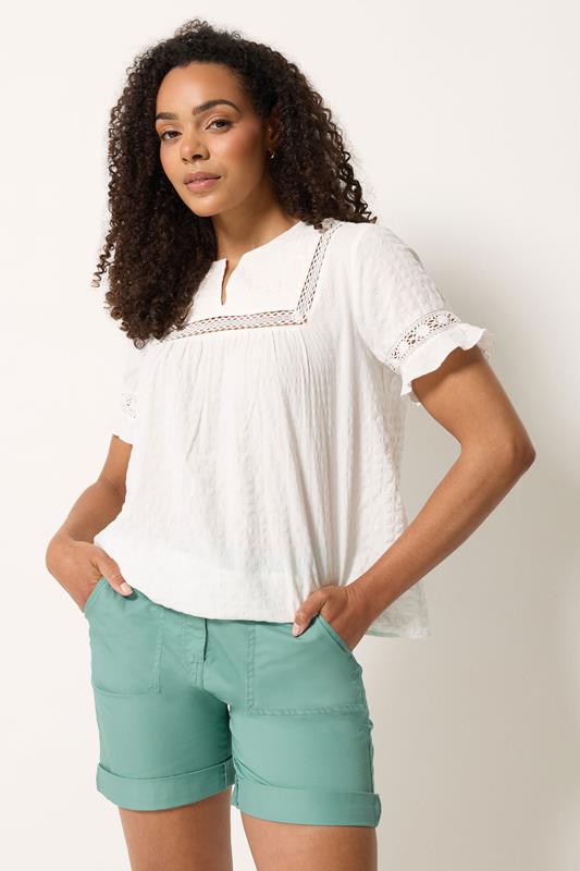  M&Co – Shorts aus Baumwollpopeline in Grün