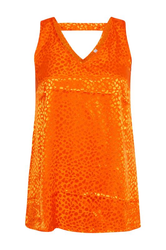 Plus Size Orange Animal Print Satin Vest Top | Yours Clothing 5