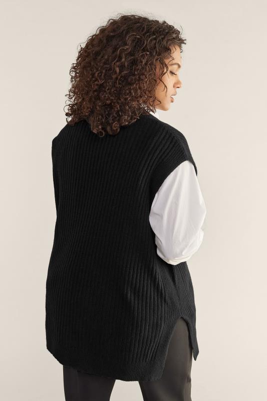 EVANS Curve Black Knitted Vest Top | Evans 5
