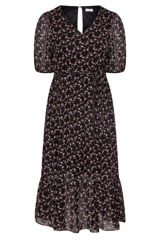 YOURS LONDON Curve Black Ditsy Smock Maxi Dress 6