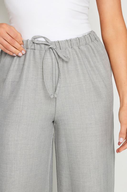 LTS Tall Women's Light Grey Textured Wide Leg Trousers | Long Tall Sally 5