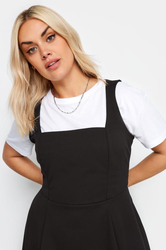 LIMITED COLLECTION Plus Size Black Square Neck Pinafore Dress | Yours Clothing 4