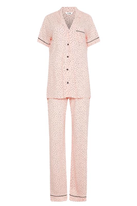 LTS Tall Pink Polka Dot Print Pyjama Set_F.jpg