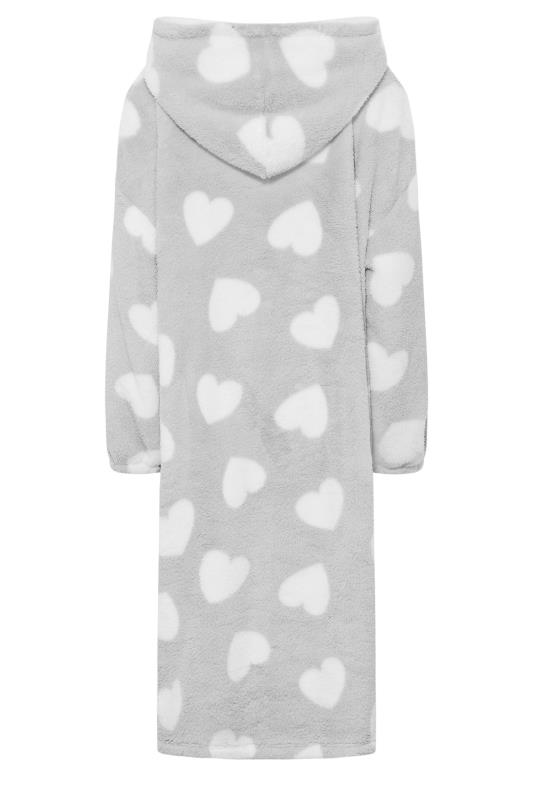 LTS Tall Women's Grey Heart Print Snuggle Hoodie | Long Tall Sally 7