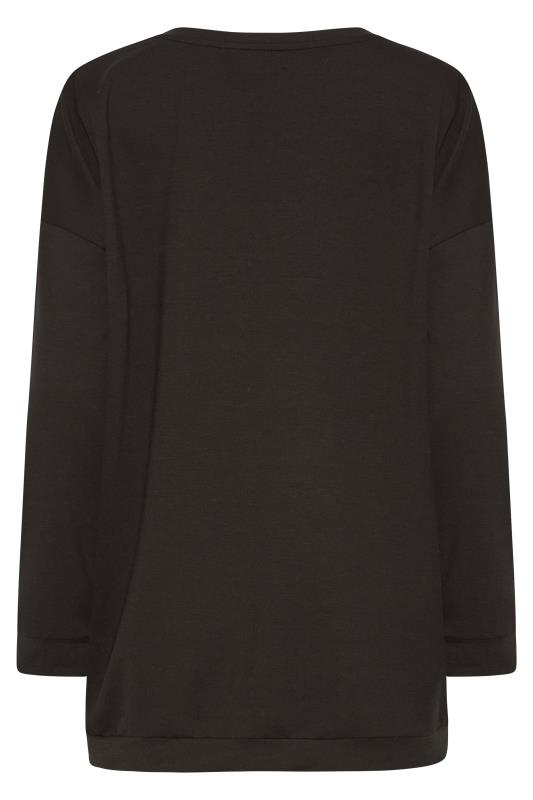 LTS Tall Black Animal Printed Panel Sweatshirt 6