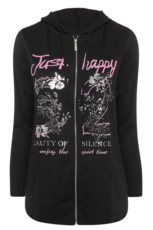 LTS Tall Black Printed Front Hoodie 5