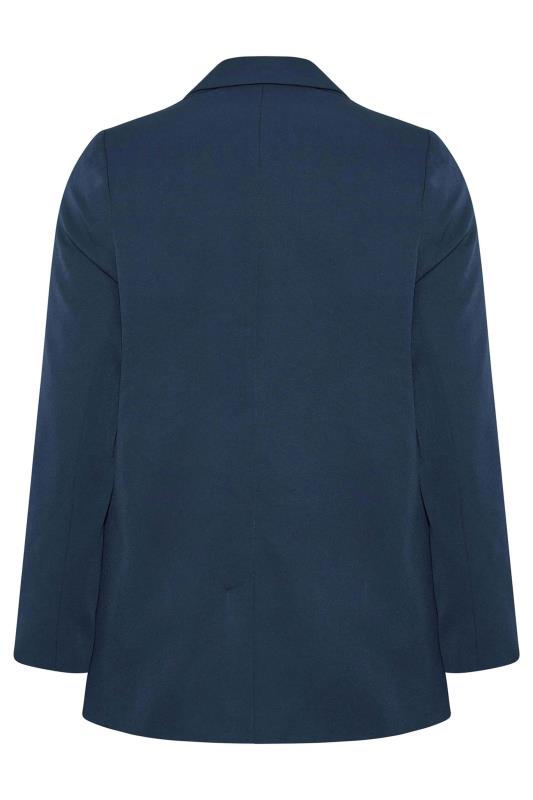 Plus Size Navy Blue Lined Blazer | Yours Clothing 7
