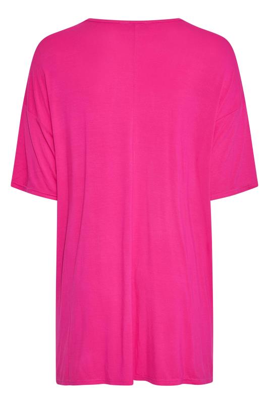 LIMITED COLLECTION Curve Hot Pink Foil Leopard Print Oversized T-Shirt_Y.jpg