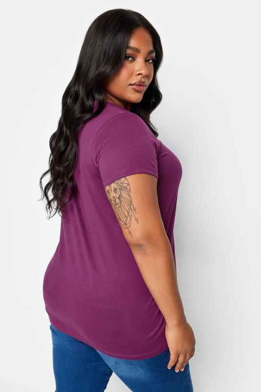 YOURS Curve Purple Essential T-Shirt | Yours Clothing 3