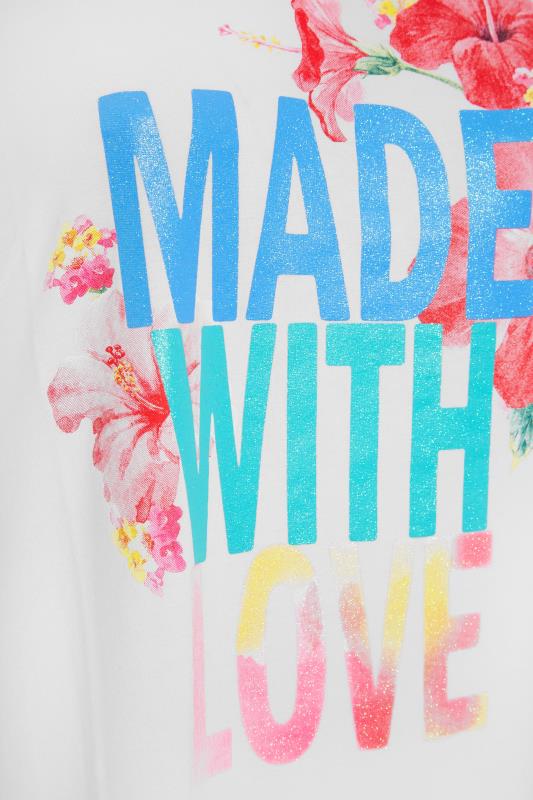 Curve White 'Made With Love' Printed T-Shirt 5