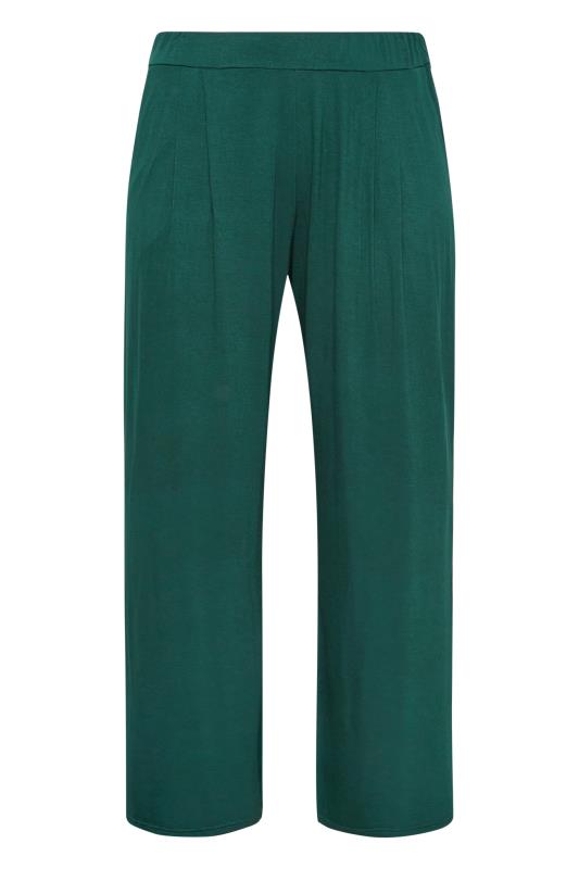 YOURS Plus Size Green Pleat Front Wide Leg Trousers | Yours Clothing 5
