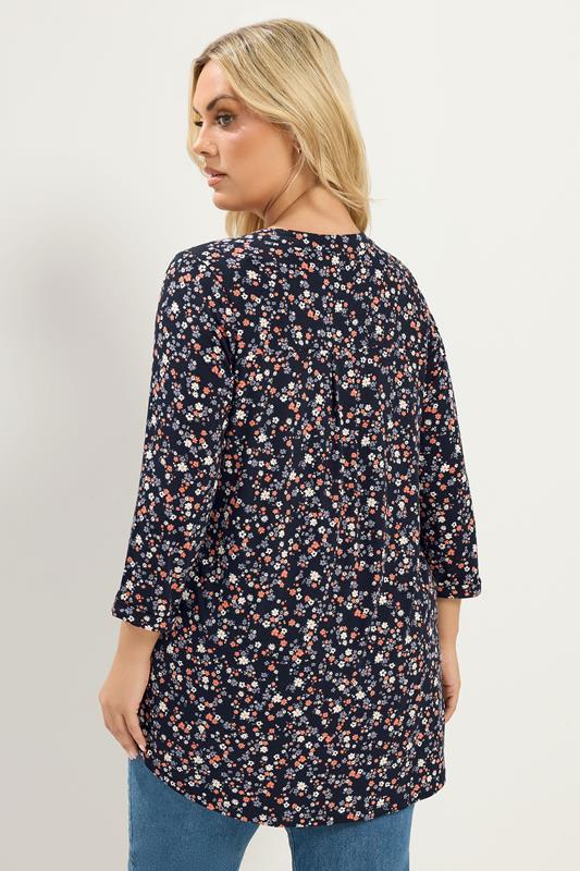 YOURS Plus Size Black Floral Shirt | Yours Clothing 2