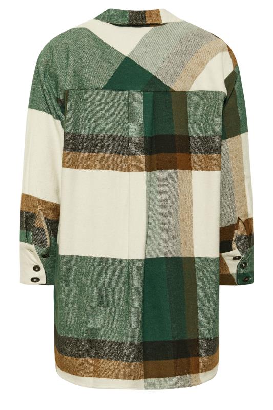 LIMITED COLLECTION Plus Size Green & White Check Print Shacket | Yours Clothing 7