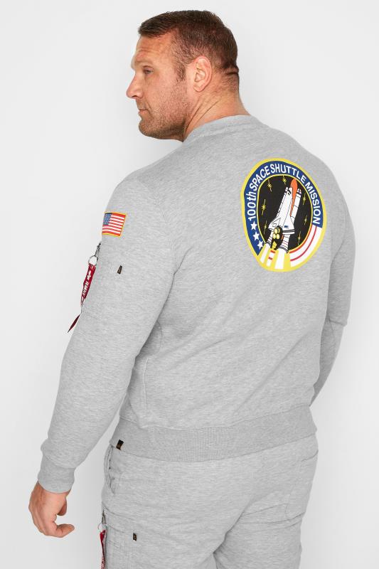 ALPHA INDUSTRIES Big & Tall Grey NASA Space Shuttle Sweatshirt 2