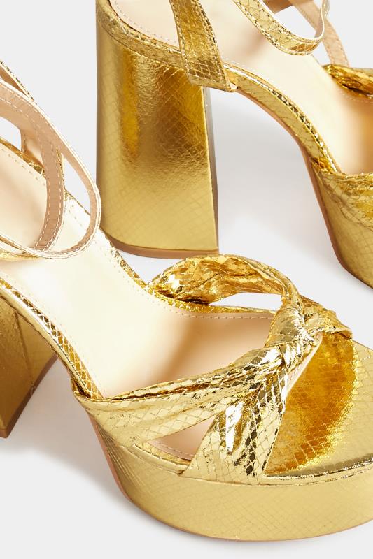 PixieGirl Gold Shine Platform Heels In Standard D Fit | PixieGirl 6