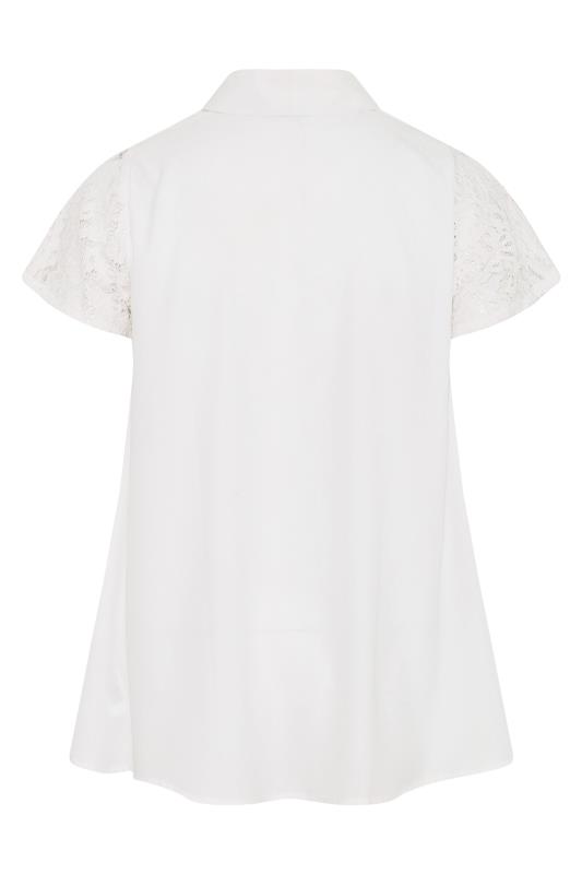 LIMITED COLLECTION Curve White Lace Insert Blouse 7