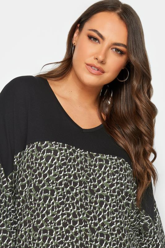 YOURS Plus Size Black Leopard Print Long Sleeve Top | Yours Clothing 4