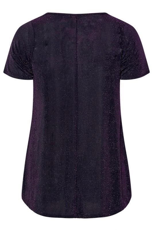 Plus Size YOURS LONDON Purple Glitter Swing Top | Yours Clothing 7