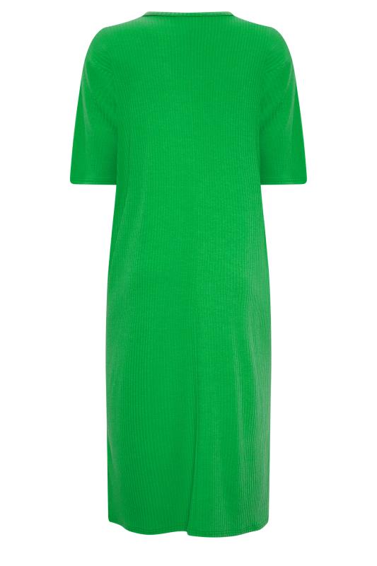 YOURS Plus Size Green Ribbed T-Shirt Dress | Yours Clothing 6