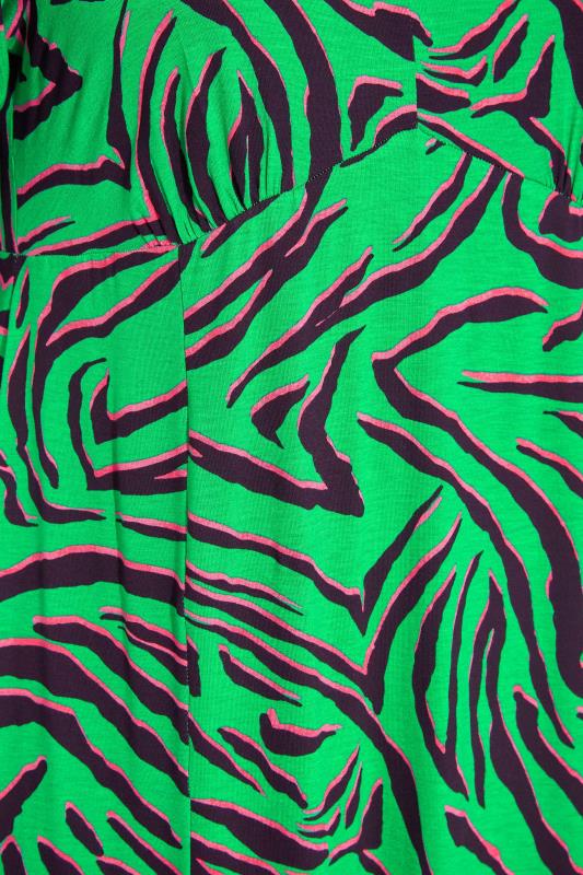 YOURS LONDON Curve Green Zebra Print Keyhole Dress 5
