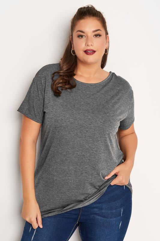 LIMITED COLLECTION Curve Grey Cut Out Back T-Shirt 2