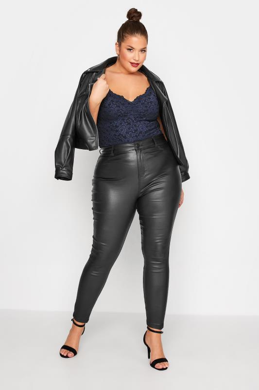 LIMITED COLLECTION Plus Size Navy Blue Lace Bodysuit | Yours Clothing 2