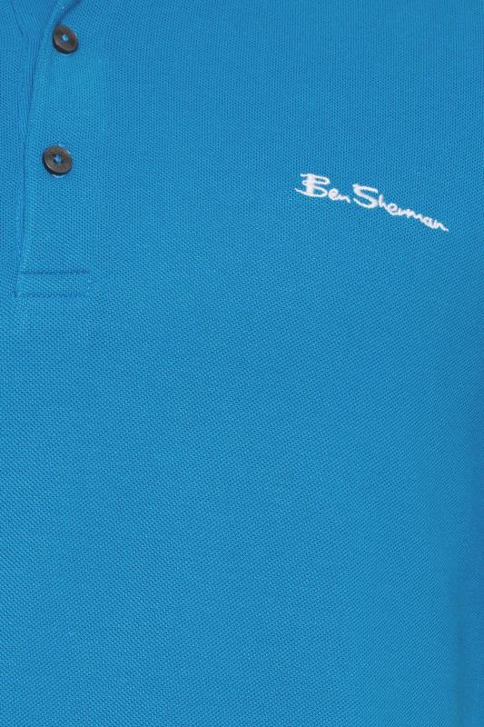 BEN SHERMAN Big & Tall Blue Signature Tipped Polo Shirt | BadRhino 4