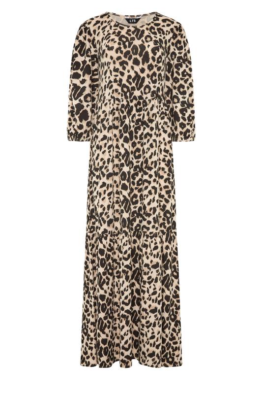 LTS Natural Leopard Print Smock Midaxi Dress 6