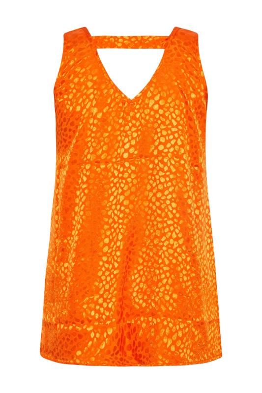 Plus Size Orange Animal Print Satin Vest Top | Yours Clothing 6