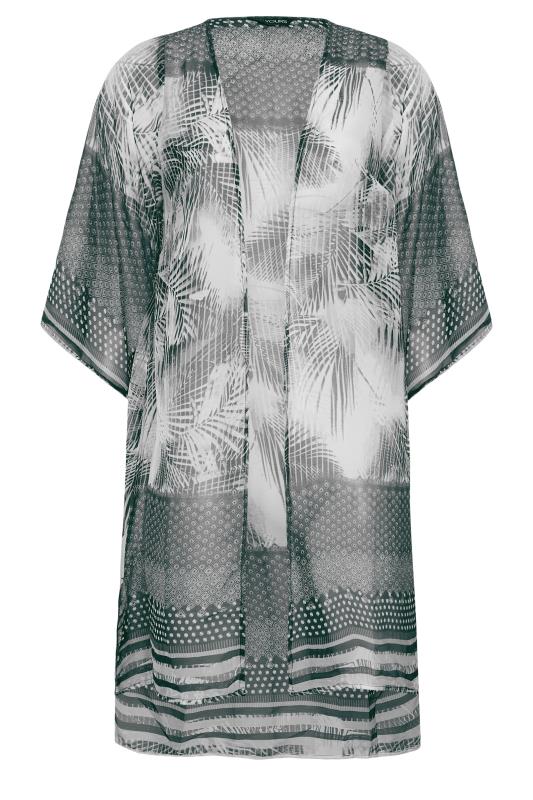 YOURS Plus Size Black Tropical Print Kimono | Yours Clothing 7