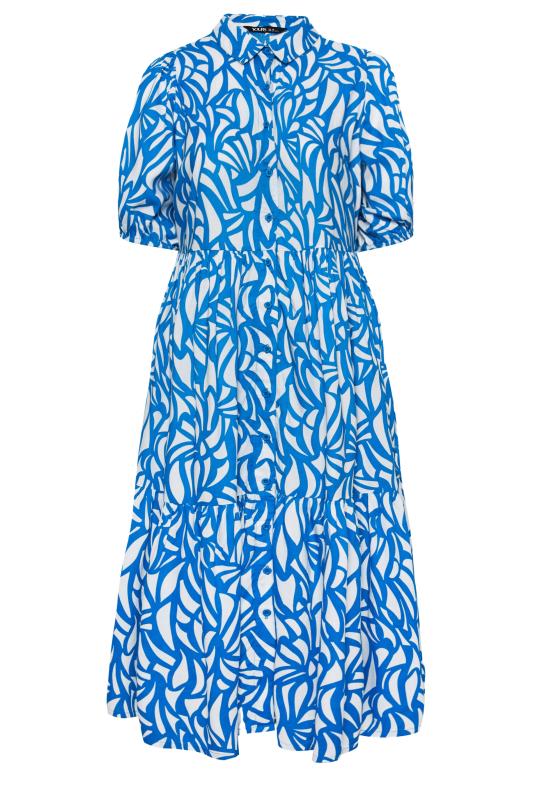 YOURS Plus Size Blue Abstract Print Shirt Dress | Yours Clothing 6