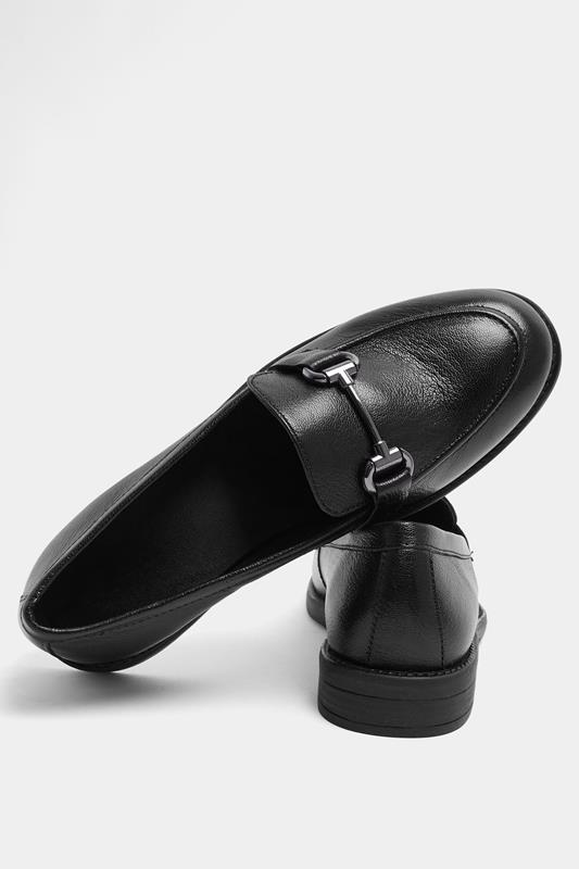 Black Metal Trim Loafers In Wide E Fit | Yours Clothing 6