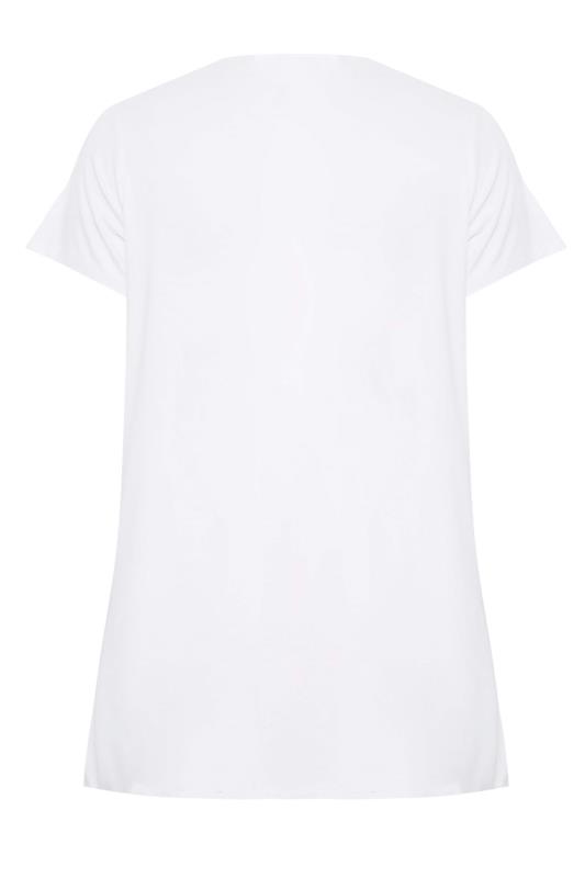 YOURS Curve Plus Size White Stud Embellished Skull Print T-Shirt | Yours Clothing  7