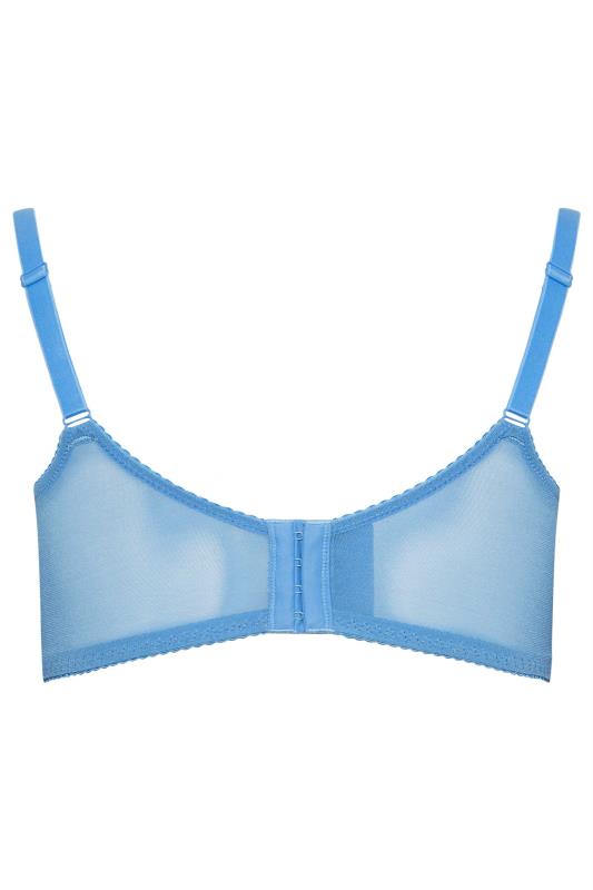 YOURS Plus Size Light Blue Lace Non-Padded Underwired Bra | Yours Clothing 7