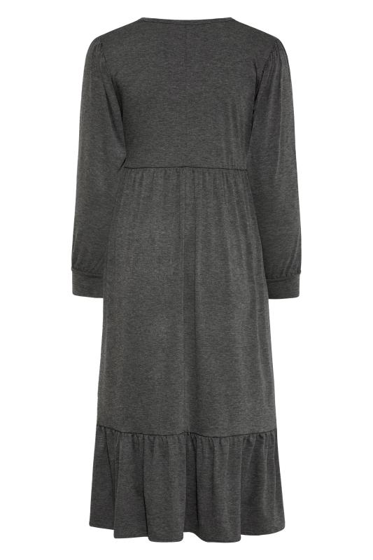 LIMITED COLLECTION Plus Size Grey Long Sleeve Tiered Dress | Yours Clothing 6