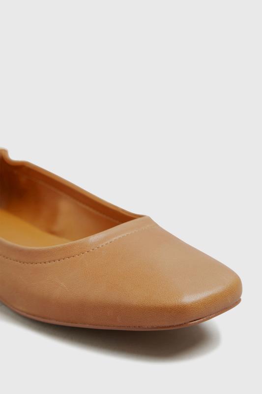 LTS Camel Brown Square Toe Leather Ballet Shoes_E.jpg