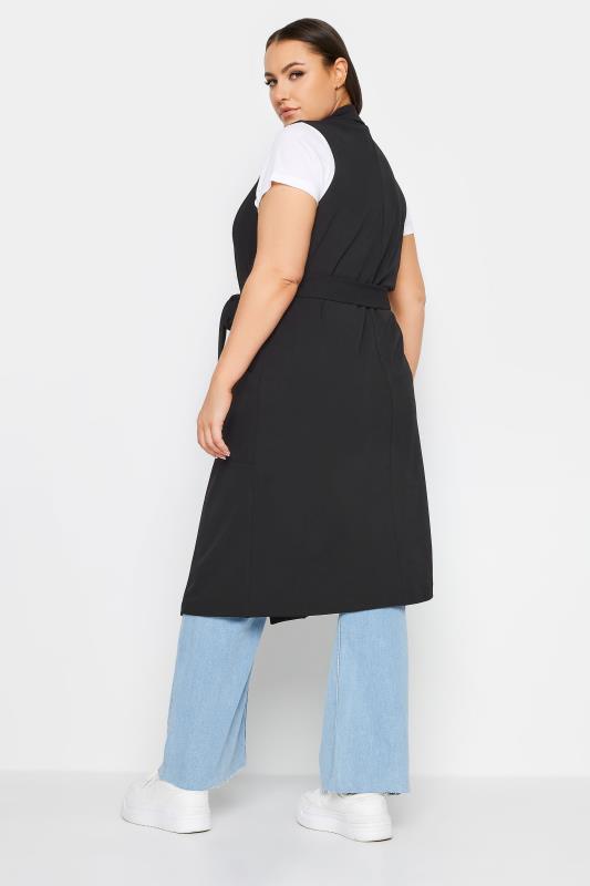 YOURS Plus Size Black Longline Waistcoat | Yours Clothing 3