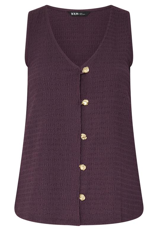 YOURS Plus Size Purple Textured Waistcoat | Yours Clothing 6