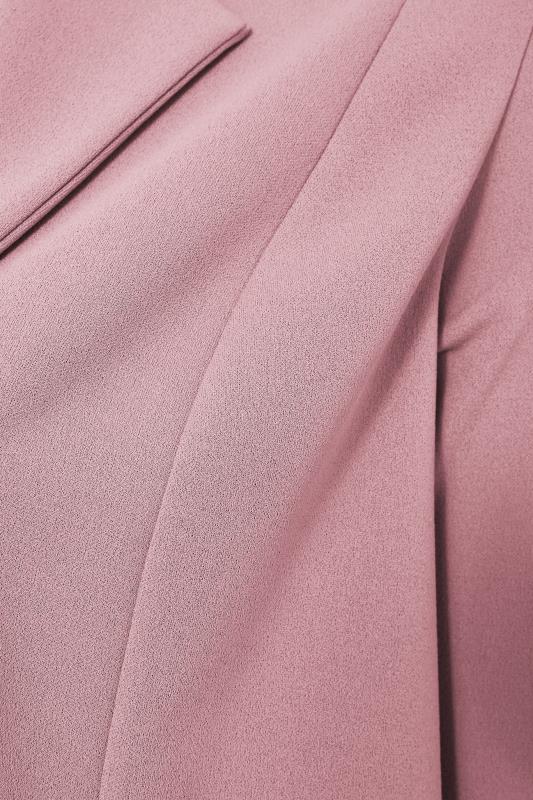 YOURS Curve Plus Size Dusky Pink Longline Blazer | Yours Clothing  7