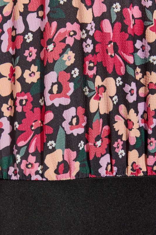 Petite Pink Floral Long Sleeve Bodysuit | PixieGirl 5